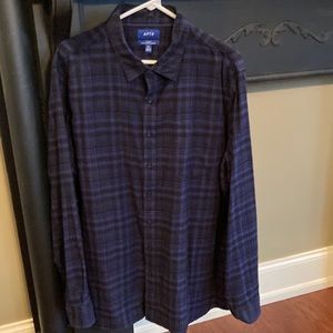 Men’s long sleeve, soft, touch, flannel shirt, size XL, slim.